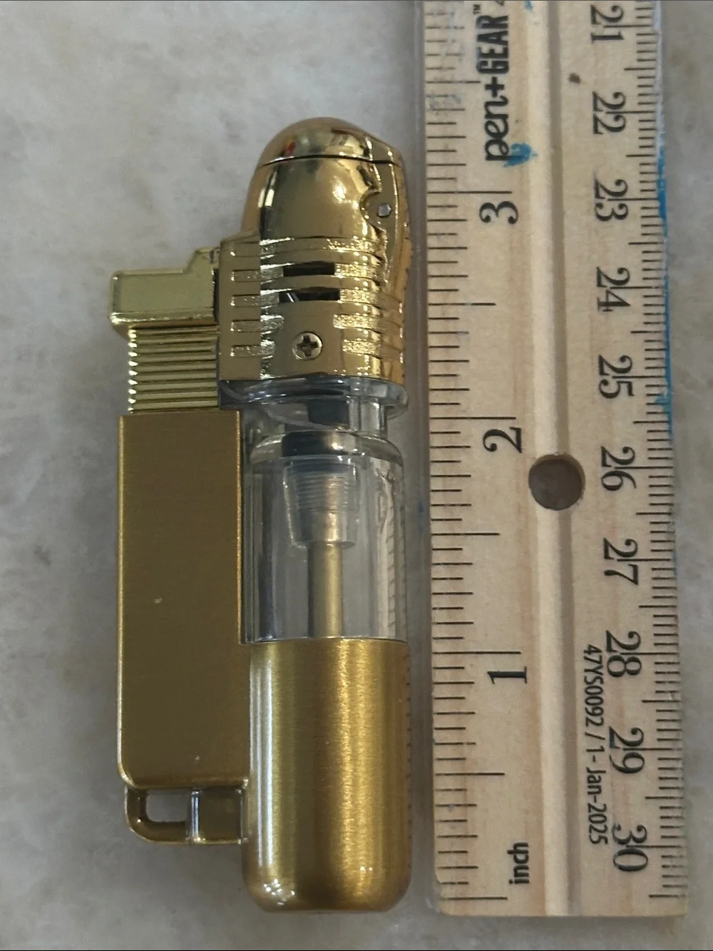 Gold Butane Refillable Jet Flame Lighter